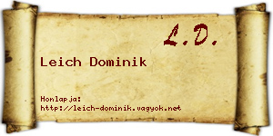 Leich Dominik névjegykártya
